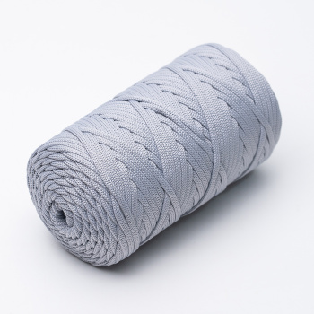 Полиэфирный плоский  шнур для вязания  Серый жемчуг 5 мм/100м