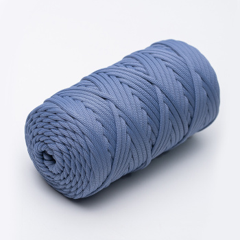 Полиэфирный плоский шнур для вязания  Голубика 5 мм/100м