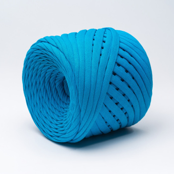 Трикотажная пряжа Hobyt ТП 048 Морская волна, первичная, изнаночная, 100% хлопок, 100 м, 330 г, 7-9 мм