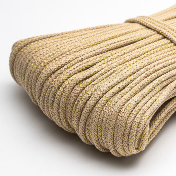 Хлопковый шнур с люрексом (золото) для шитья с сердечником  5 мм/30 м, цвет Крем