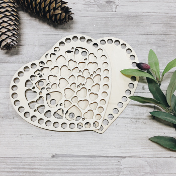 1104-3 Набор донышко+крышка с гравировкой, сердце 17х14см 