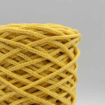 Хлопковый Шнур Желток с золотым люрексом, Змм/100 м