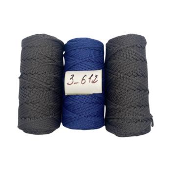 Набор из полиэфирных шнуров 3_612, 4 мм 100 м, 3 штуки (темно-серый 2 шт., арабская ночь)