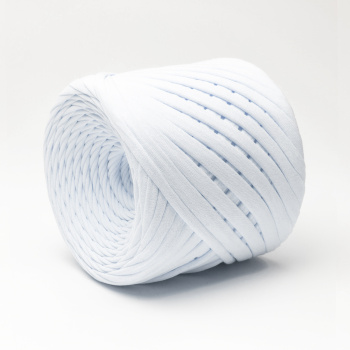 Трикотажная пряжа Hobyt ТП 001 Белый, первичная, изнаночная, 100 метров, 7-9 мм
