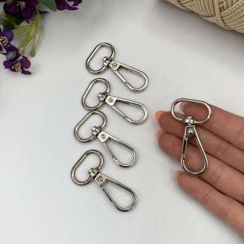 914 Крючок-карабин "Овальный" серебро 46х25 мм