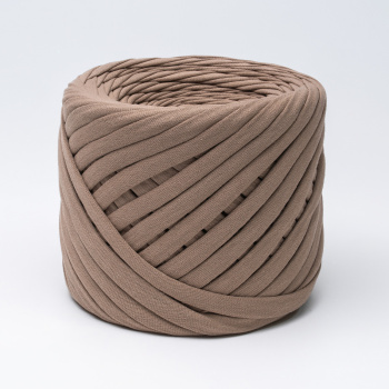 Трикотажная пряжа Hobyt ТП 153 Латте, первичная, изнаночная, 100% хлопок, 100 м, 7-9 мм