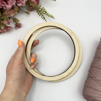 Деревянные ручки для сумки-заготовка для обвязки РД-4А, кольца 14.5х12.5 см