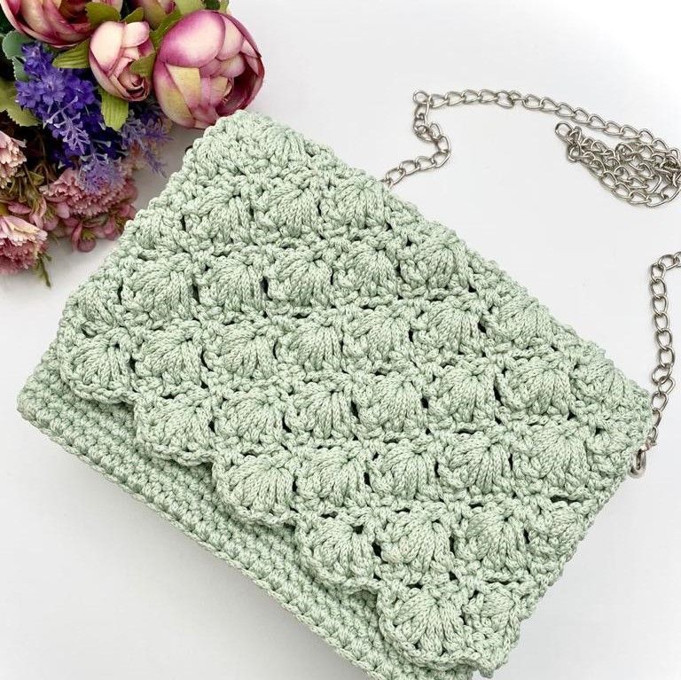 Сумка из полиэфирного шнура с ажурным клапаном