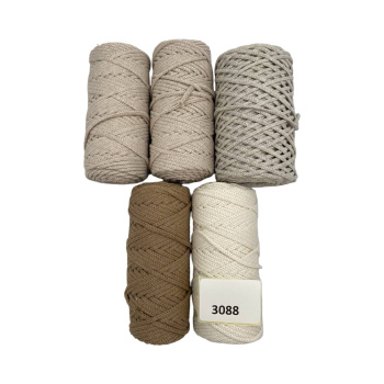 НШВ_3088 Набор хлопковых шнуров на вес 4 мм, 1 кг