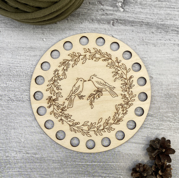 1079 Крышка/дно "Птички на ветке" d=12 см