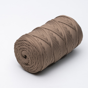 Полиэфирный плоский шнур для вязания  Кофейный 5 мм/100м