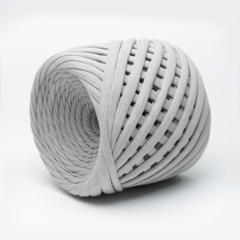 Трикотажная пряжа Hobyt ТП 137 Пепельный, первичная, изнаночная, 100% хлопок, 100 м, 7-9 мм