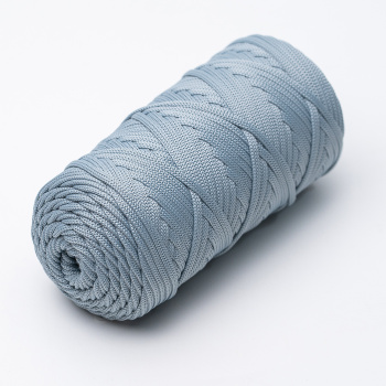 Полиэфирный плоский шнур для вязания  Сизый 5 мм/100м
