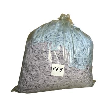 №169 Путанка, вторичная трикотажная  пряжа в мешке 5 кг ( голубой, сиреневый)