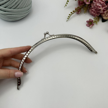 Фермуар пришивной "Полукруг" ФП_03, 20 см, цвет серебро