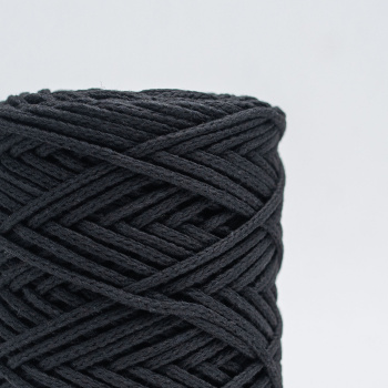 Хлопковый Шнур для вязания Ш-ХЛ3_002 Чёрный, Змм/100м, хлопок