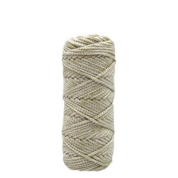 Полиэфирный Шнур с люрексом (золото) для вязания Ш_ПЭЛ 06-50, Змм, 50 м, цвет Белый