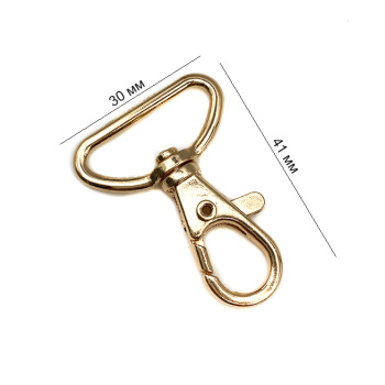 #919 Крючок-карабин "Овальный" золото 41х30 мм