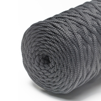 Полиэфирный шнур для вязания ПЭШ_37 Тёмно-серый, 4 мм/100 метров