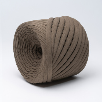 Трикотажная пряжа Hobyt ТП 185 Хаки, первичная, изнаночная, 100% хлопок, 100 м, 7-9 мм