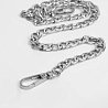 933-1 Цепь для сумки плоская с карабинами 9х14 мм, длина 60 см, серебро, фото - 1
