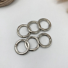 820-5 Карабин-кольцо плоское серебро, 25х34мм, фото - 2