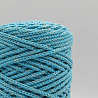 Хлопковый Шнур Бирюза с золотым люрексом, Змм/100 м, фото - 1