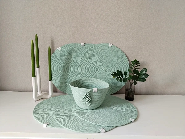 Хлопковый шнур для шитья с сердечником 5 мм/100 м, цвет Ментол