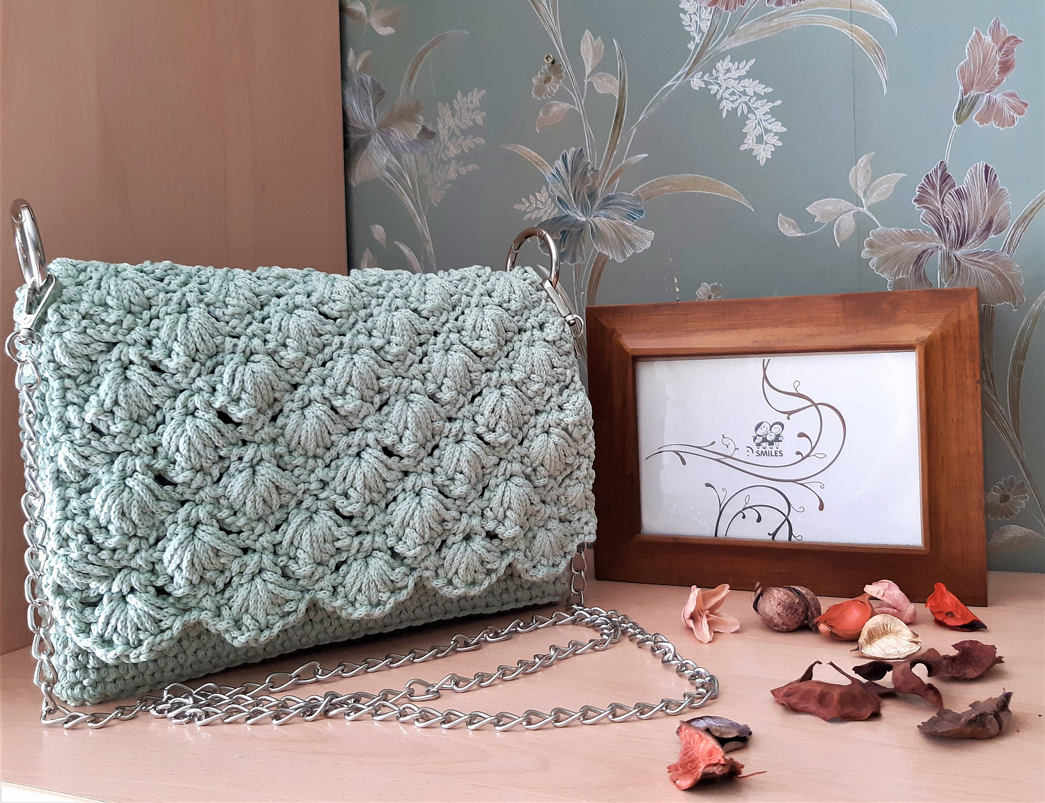 Сумка из полиэфирного шнура с ажурным клапаном